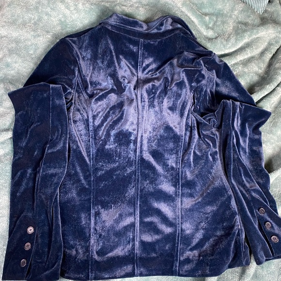 Blue Velvet Blazer l Silence + Noise l Size M - Picture 4 of 6